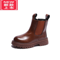 可莉允韩版时尚儿童靴子2022秋冬季男女童英伦风马丁靴学生加绒款烟筒靴