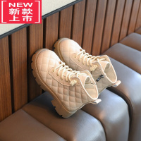 可莉允女童靴子儿童马丁靴2022秋冬新款短靴加绒小童鞋子女宝公主鞋洋气