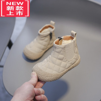 可莉允女童靴子冬季加绒软底宝宝鞋子儿童棉鞋小童短靴男一岁婴儿学步鞋