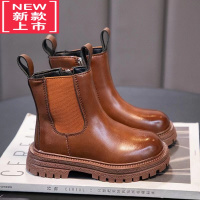 可莉允女童鞋马丁靴2022年秋冬新款儿童靴子加绒短靴秋季二棉中大童鞋子