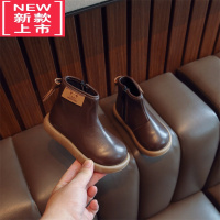 可莉允女童靴子春秋款儿童短靴女宝宝童鞋中小童马丁靴软底冬季加绒皮靴