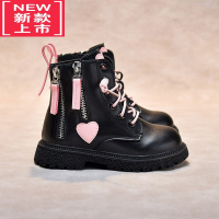 可莉允女童鞋马丁靴2022新款冬季儿童靴子秋冬款洋气时尚加绒二棉鞋短靴