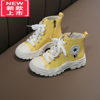 可莉允女童马丁靴英伦风加绒2022秋季新款中大童皮靴男童靴子休闲儿童鞋