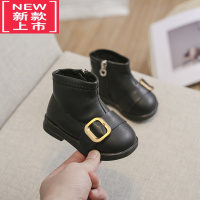 可莉允女童靴子婴儿公主鞋加绒靴女宝宝鞋子秋冬季小皮鞋儿童学步鞋棉鞋