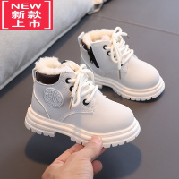 可莉允儿童马丁靴2022年冬季宝宝小黄靴男童加绒短靴女童靴子小童棉靴潮