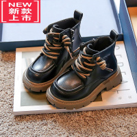 可莉允女童马丁靴2022新款秋冬英伦大棉皮靴防滑女宝宝短靴加绒儿童靴子