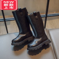 可莉允BBW6863/二棉女童靴子2022冬季新款长靴儿童马丁靴黑色长筒靴皮靴