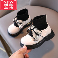 可莉允2022女童靴子春秋单靴小童软底黑色洋气女宝宝短靴女孩幼儿公主鞋