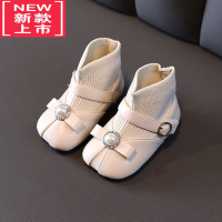 可莉允女宝宝鞋子软底小皮鞋1一2-3岁女童靴子秋季袜子鞋公主鞋女宝短靴