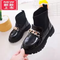 可莉允女童靴子袜子鞋2022新款春秋皮鞋子时尚公主短靴冬季儿童马丁靴女