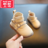 可莉允女宝宝鞋子秋冬小皮鞋儿童学步鞋婴儿鞋软底公主鞋小童鞋女童靴子