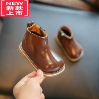 可莉允女宝宝鞋子秋冬季女童靴子加绒短靴马丁靴男童小童皮靴儿童鞋婴儿