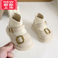 可莉允女宝宝袜子鞋春秋婴儿软底学步鞋0一3岁公主鞋短靴加绒小女童靴子