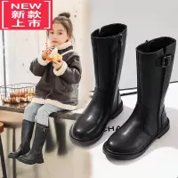可莉允女童靴子高筒靴2022新款秋冬中大童时尚马丁靴公主靴长靴加绒