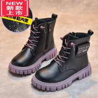 可莉允女童鞋马丁靴2022年秋冬儿童短靴男童靴子新款加绒棉鞋女宝宝冬鞋