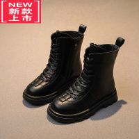 可莉允童鞋女童马丁靴公主2022年新款皮靴秋冬季儿童靴子男童短靴加绒冬