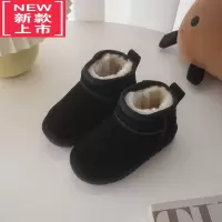 可莉允儿童雪地靴女童短靴儿童靴男童棉靴加厚绒棉鞋防滑宝宝鞋冬季