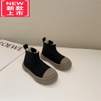 可莉允男童短靴女童靴子儿童加绒棉靴宝宝棉鞋保暖中小童韩版童鞋秋冬季