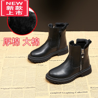 可莉允女童靴子2022新款秋冬季马丁短靴二棉鞋靴加绒大童公主儿童鞋