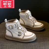 可莉允女童短靴2022年秋冬新款儿童靴子马丁靴二棉加绒中大童女童鞋冬季