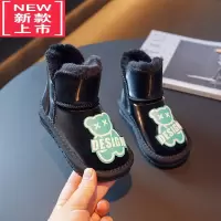 可莉允中大童公主短靴女童靴子2022冬季新款卡通雪地靴加绒加厚防滑棉鞋