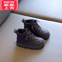 可莉允儿童棉鞋女童靴子2022秋冬新款男童二棉短靴加绒马丁靴宝宝雪地靴