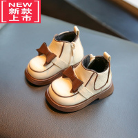 可莉允女宝宝鞋子小皮鞋冬季加绒短靴小童公主鞋女童靴子婴儿学步鞋