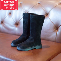 可莉允女童靴子春秋冬季2022新款高筒公主单靴儿童韩版长靴加绒二棉童鞋