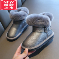 可莉允儿童雪地靴一体女童靴子2022新款加绒儿童雪地靴公主棉鞋