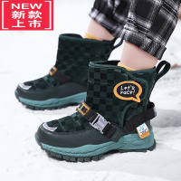 可莉允男童雪地靴冬季一体儿童靴子加绒加厚中大童棉鞋大棉防水棉靴