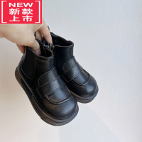可莉允女童靴子韩版2022年秋冬新款儿童短靴圆头宝宝靴子小童单靴公主靴