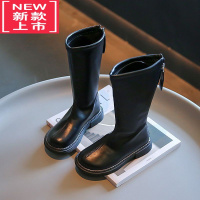 可莉允女童靴子儿童长筒靴2022秋季新款小女孩时尚英伦风高筒靴中筒短靴