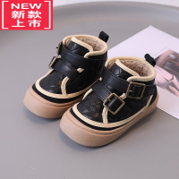 可莉允男童棉鞋加厚加绒雪地靴防滑小童靴子新款女宝宝短靴保暖儿童棉靴