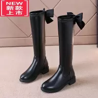 可莉允女童靴子2022秋冬款儿童长靴加绒中筒马丁靴冬季高筒靴洋气女孩靴