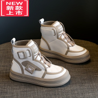 可莉允女童靴子2022年秋冬新款儿童短靴马丁靴二棉加绒中大童女童鞋冬季