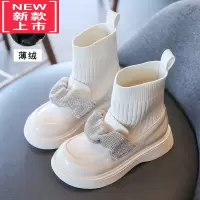 可莉允女童鞋儿童马丁靴短靴加绒2022新款女童靴子二棉鞋棉靴女宝宝袜靴