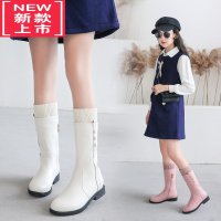 可莉允儿童靴子2022秋冬季新款小女孩高筒靴中大童长靴时尚女童公主单靴