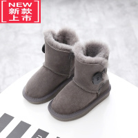 可莉允羊一体儿童雪地靴女童靴子1-3男宝宝棉鞋中大童冬婴儿学步鞋