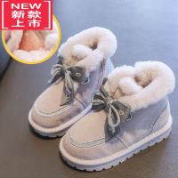 可莉允女童雪地靴软底儿童棉靴2022冬季新款加绒加厚中大童靴子冬鞋童靴