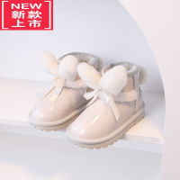 可莉允可爱卡通兔耳朵儿童雪地靴2022年冬季新款女童雪地棉鞋保暖公主靴