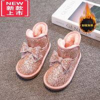 可莉允女童雪地靴2022冬季新款保暖防滑儿童棉靴小女孩短靴加绒加厚靴子