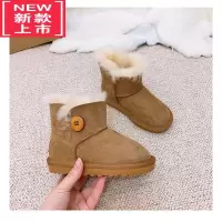 可莉允NONO CHILD 冬季木扣羊一体儿童雪地靴防滑宝宝鞋靴子