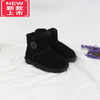 可莉允新款儿童雪地靴男宝宝短靴韩国女童保暖棉鞋加绒靴子雪地棉