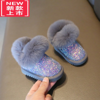 可莉允儿童雪地靴女宝宝冬季加绒短靴女童保暖棉鞋小童冬鞋婴儿学步鞋子