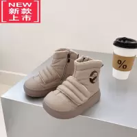 可莉允女童棉鞋2022冬季新款加绒加厚儿童雪地靴短靴男童二棉鞋宝宝靴子