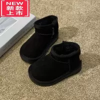 可莉允儿童雪地靴女童冬季2021中大短靴子男童加绒加厚小童棉鞋宝宝防滑