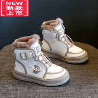 可莉允女童雪地靴2022冬季新款儿童加绒加厚短靴中大童棉靴防水防滑棉鞋