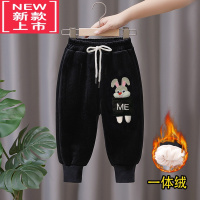 可莉允童装秋冬加绒长裤男女童一体绒裤子宝宝外穿保暖裤儿童新款条绒裤