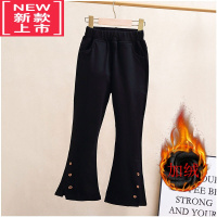 可莉允女童喇叭裤秋装长裤修身外穿一体绒冬装儿童休闲裤加绒加厚保暖裤