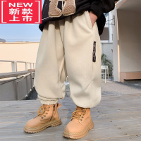 可莉允男童裤子秋冬儿童加绒裤2022新款保暖裤冬装加厚一体绒裤冬季卫裤